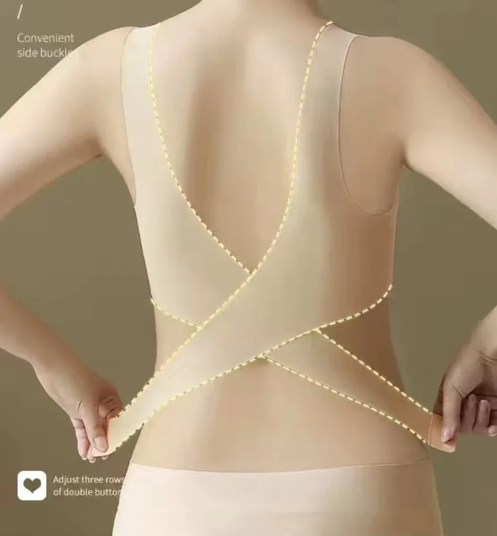 Women's hidden breast lift wireless bra, large size