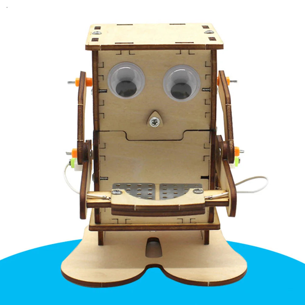 Robot Eating Coin Wood DIY Model Teaching Learning Stem Project for Kid Science Education Experiment Education Toy Assemble Kit - Daisan Mart