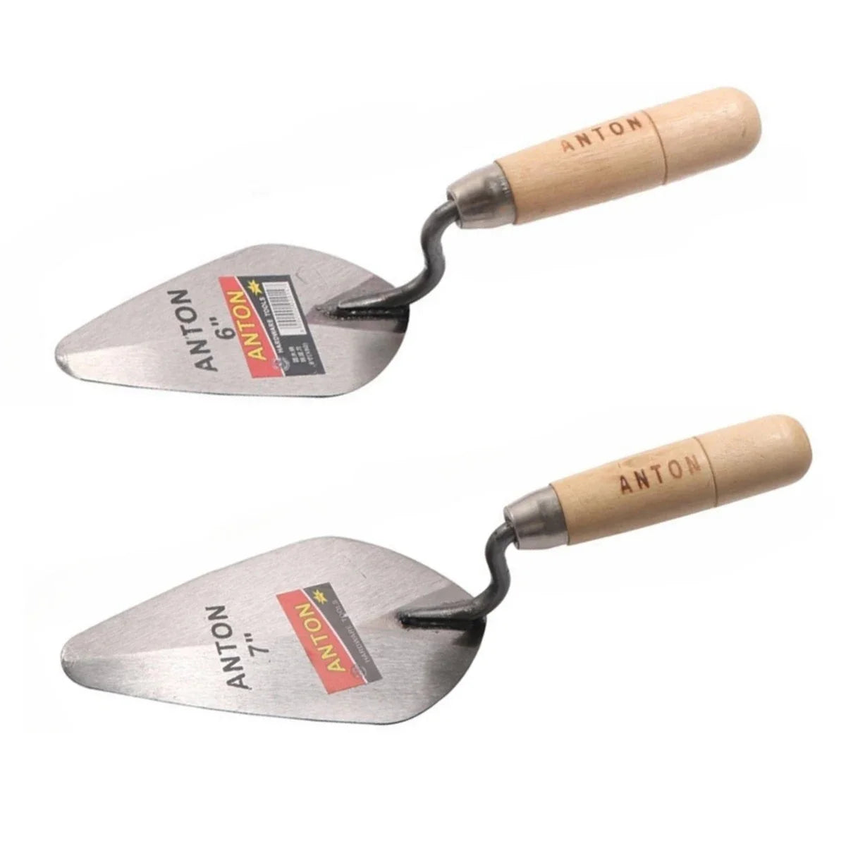 Carbon Steel Plastering Trowel 6 inch 7 inch Pointed Bricklaying Knife Round Wooden Handle Trowel Wall Brick Trowel Mason Tools