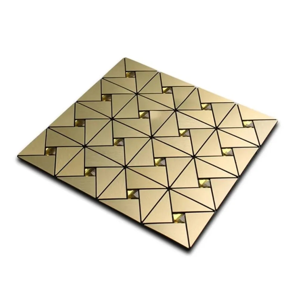 Home Decor Square Mosaic Sticker Aluminum Plastic Moisture-proof Tile Wall Sticker Waterpoof Self-adhesive Art Mural Bathroom