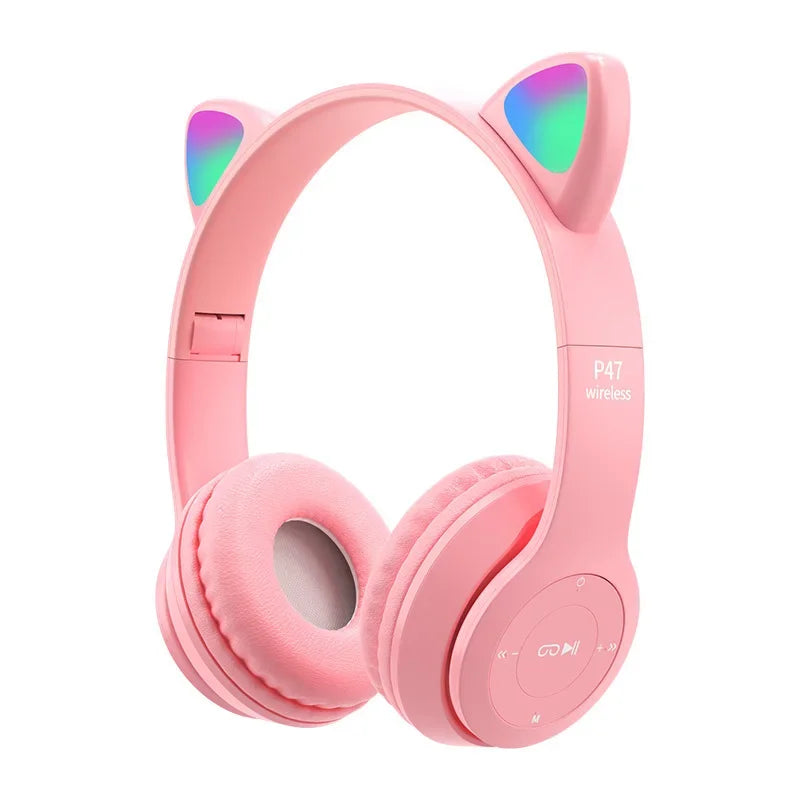 Wireless Bluetooth Cat Headphones Strong Bass For Kids &amp; Adults