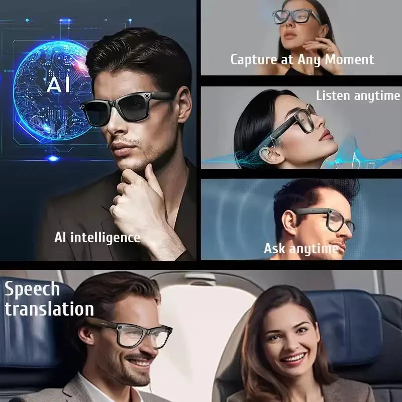 AI Smart Glasses 2025: Sharp Camera &amp; Bluetooth Music