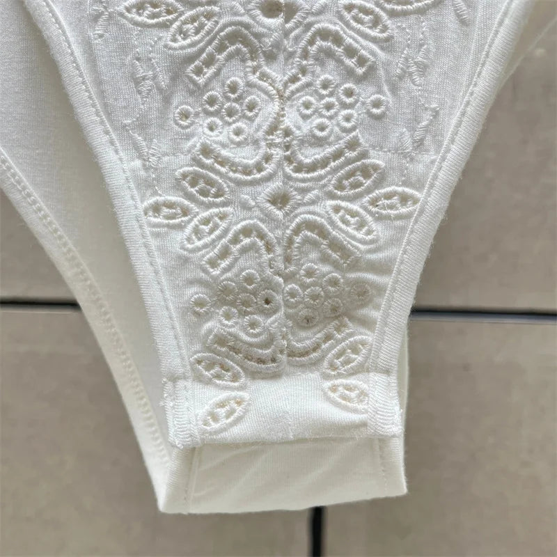 Women's bodysuit New elastic slim fit lapel long sleeved top for autumn 2025 floral embroidery women's corset y2k women's bodys