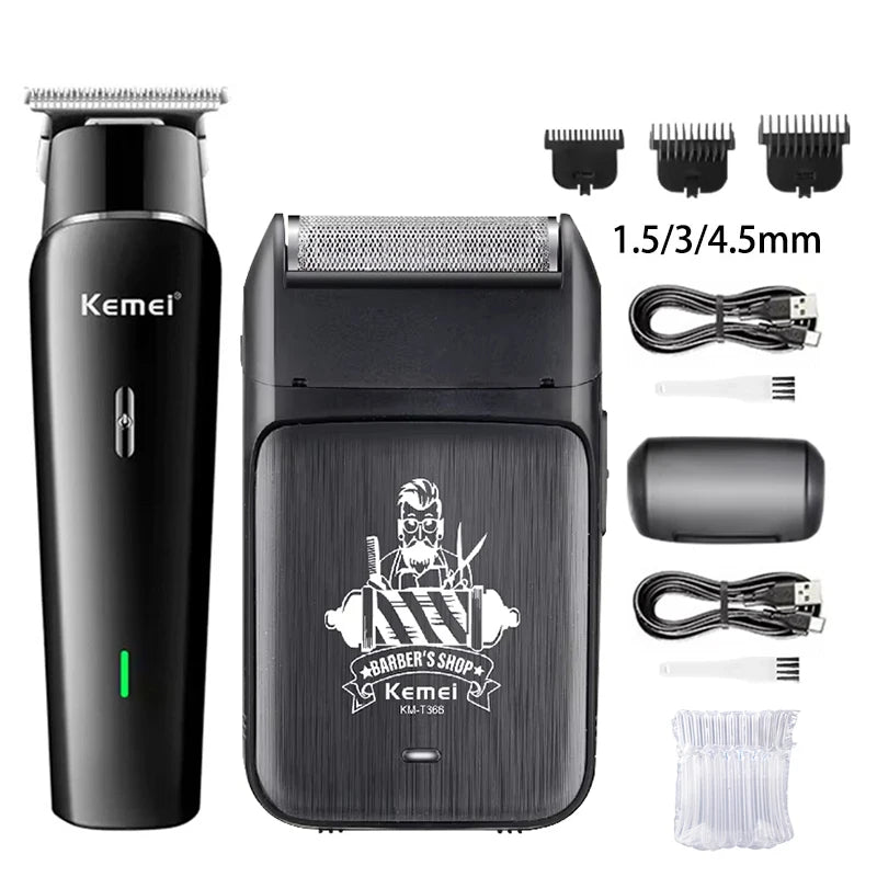 Kemei Tông Đơ Cắt Tóc Không Dây Sạc USB Đa Năng