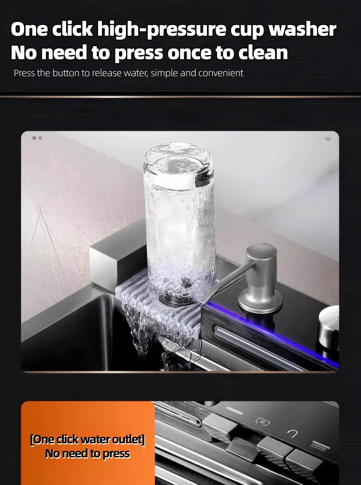 304 Multi-Function Sink with LED Light &amp; Digital Display