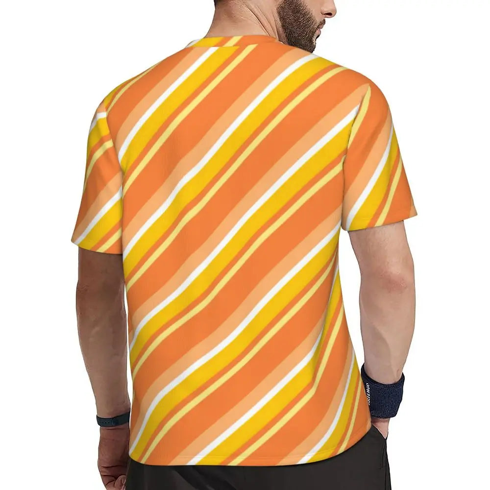 Stylish Mondrian Striped Men's Gym T-Shirt