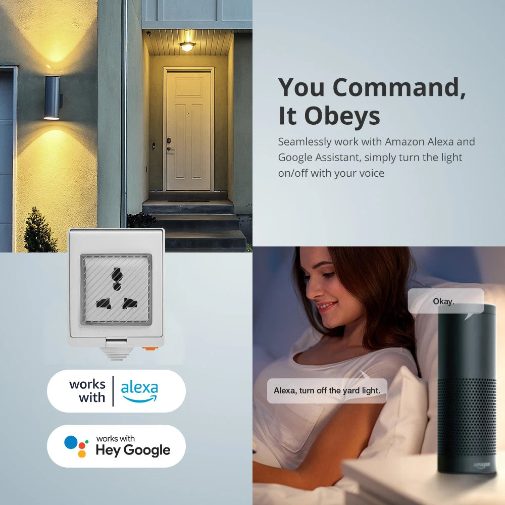Tuya Wifi Outdoor Smart Socket IP55 With Timer
