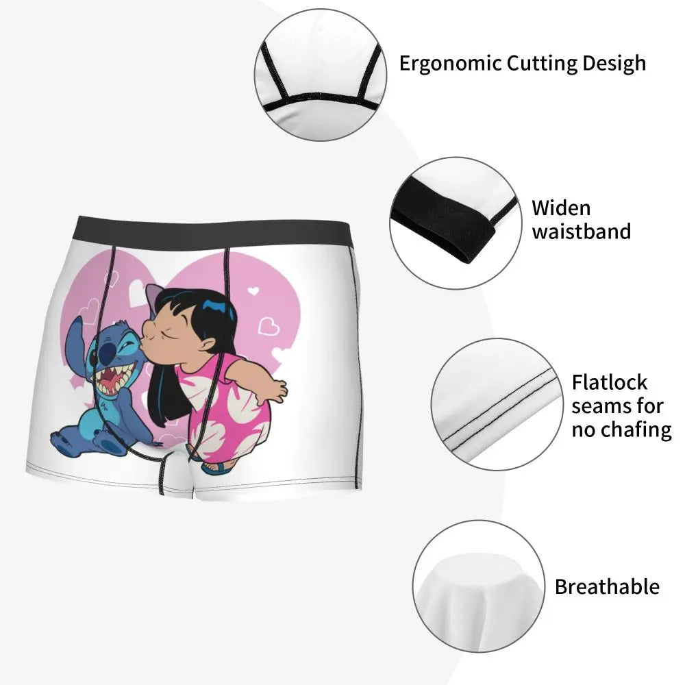 Quần Sịp Nam Lilo Stitch Thoải Mái Phong Cách Anime