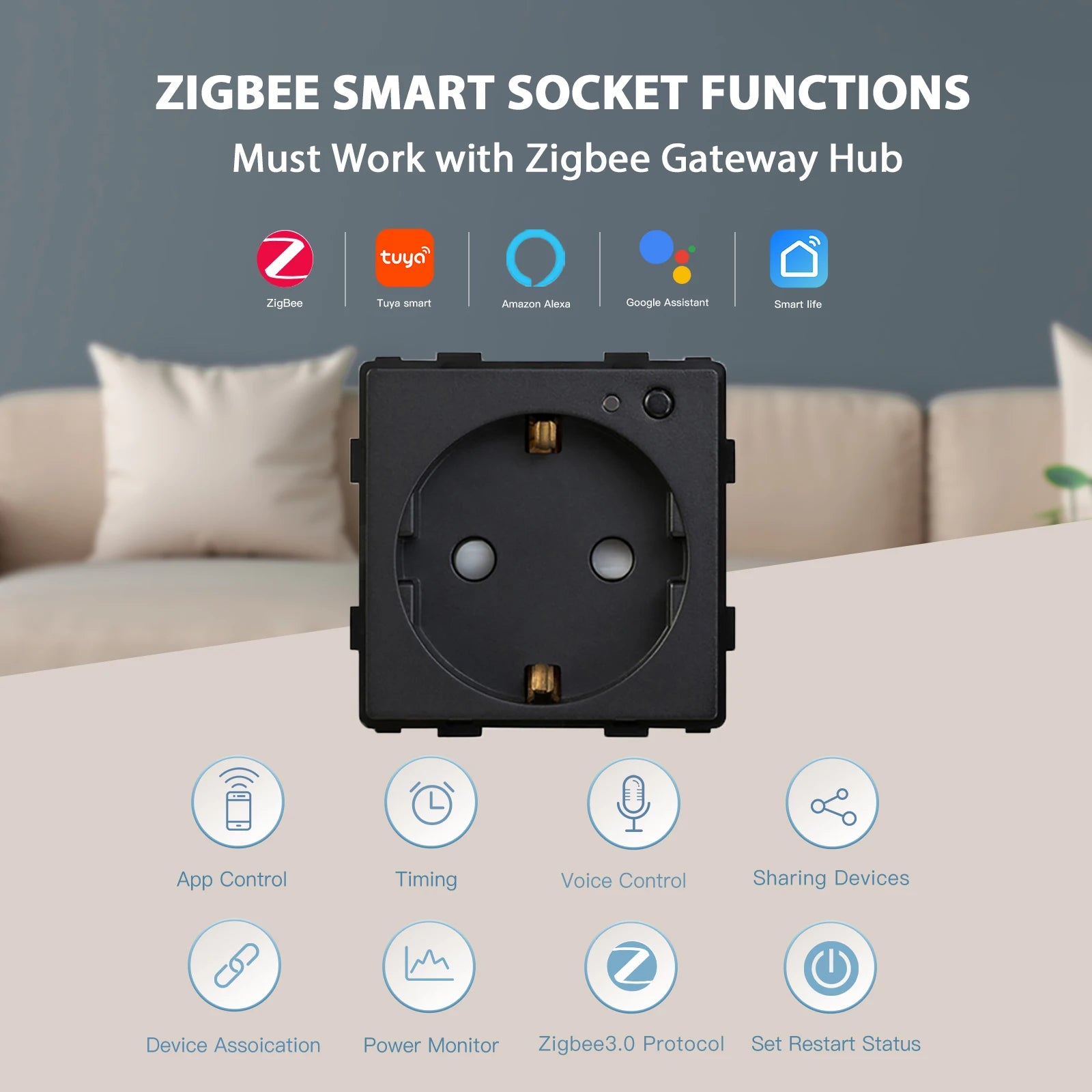ZigBee BSEED Smart Socket - Controlled by Alexa