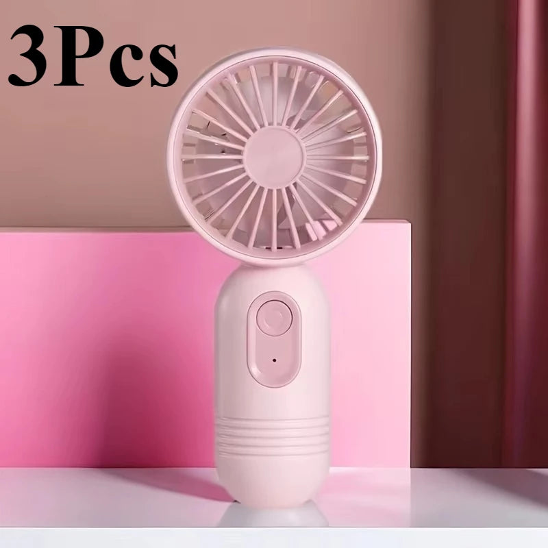 USB Mini Rechargeable Portable Fan with 3 Speeds, Handheld Fan for Gift Choice, Perfect For Office, Outdoor, Travel, Camping - Daisan Mart