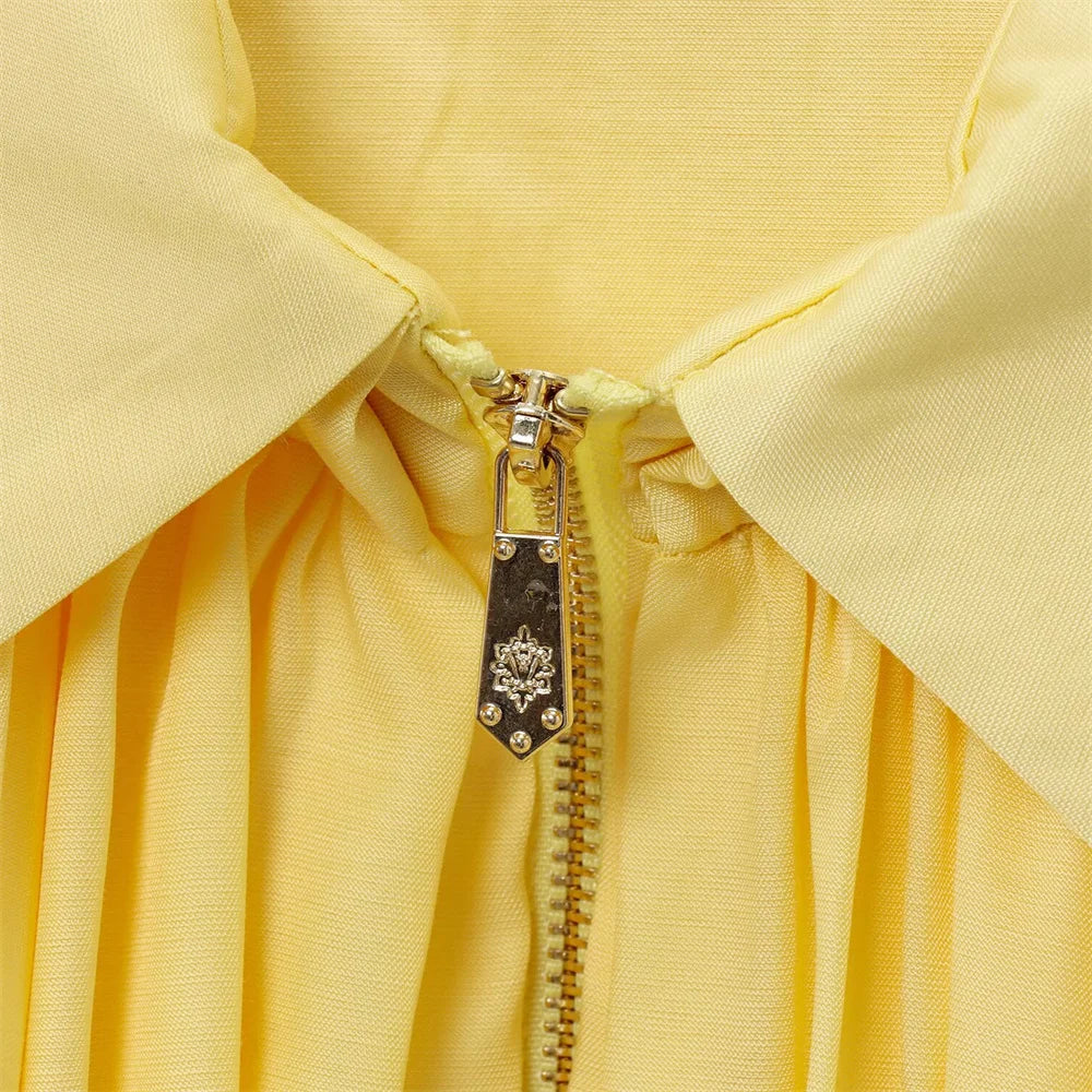 Summer fashion women's jacket - Simple, zip puff sleeves