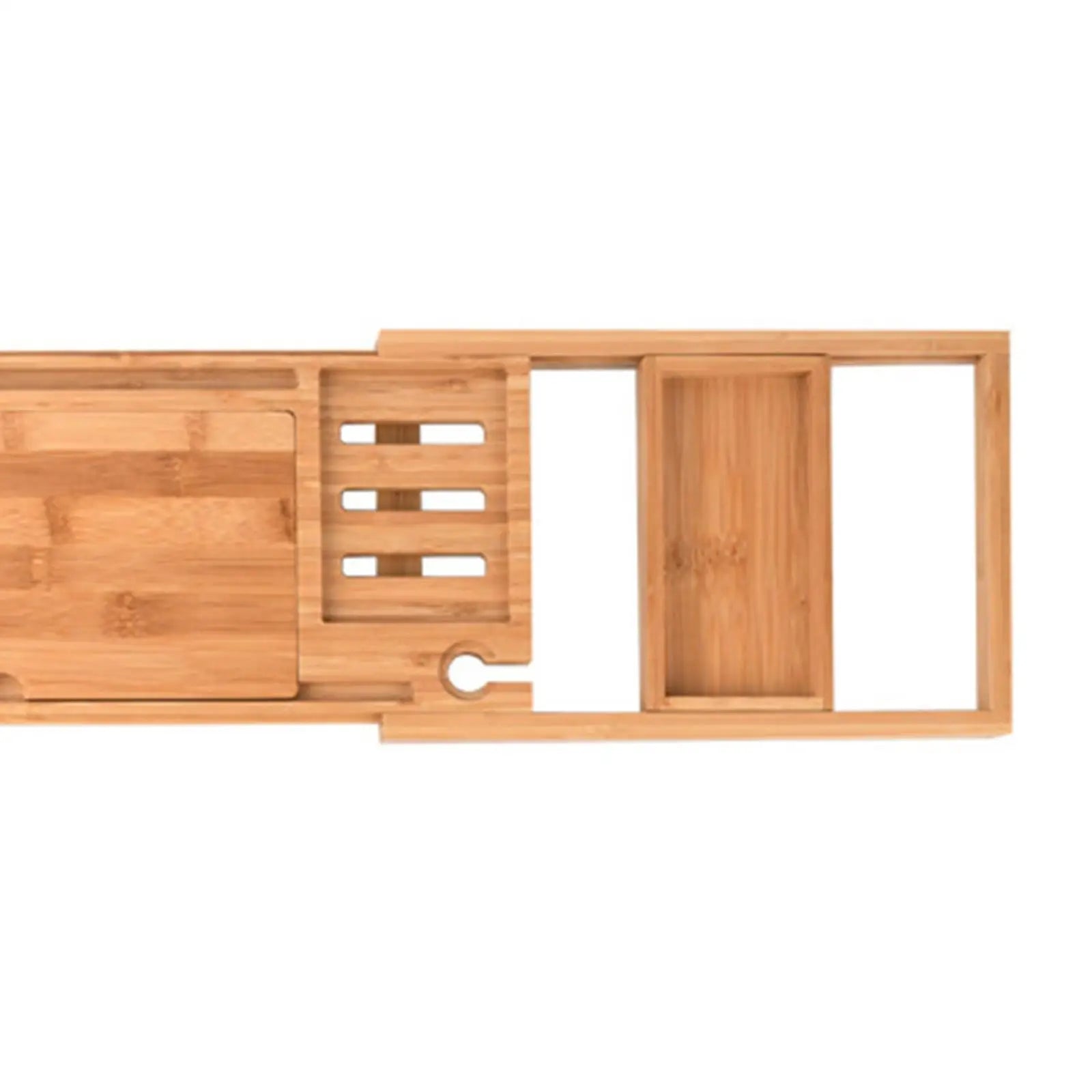 Multi-purpose wooden tray for bathtub, books and phones