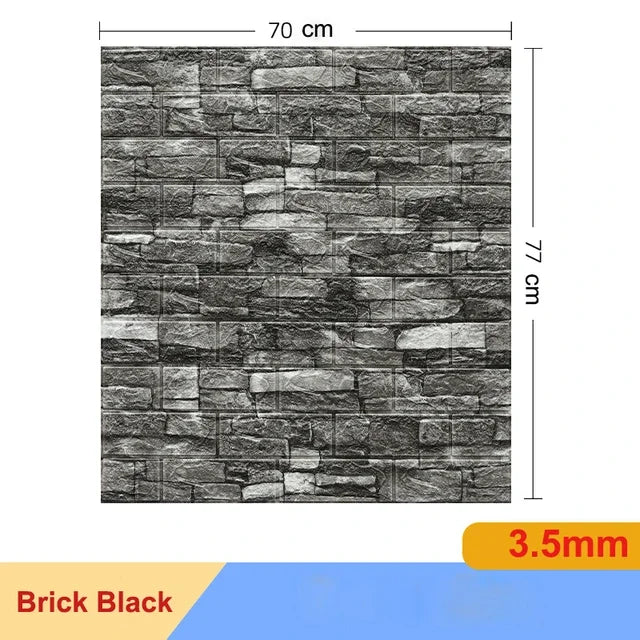 10 Pcs 3D Peel and Stick Wall Stickers Home Decor Living Room Waterproof Foam Vinyl PVC 70X77CM Self Adhesive Panels Wallpaper