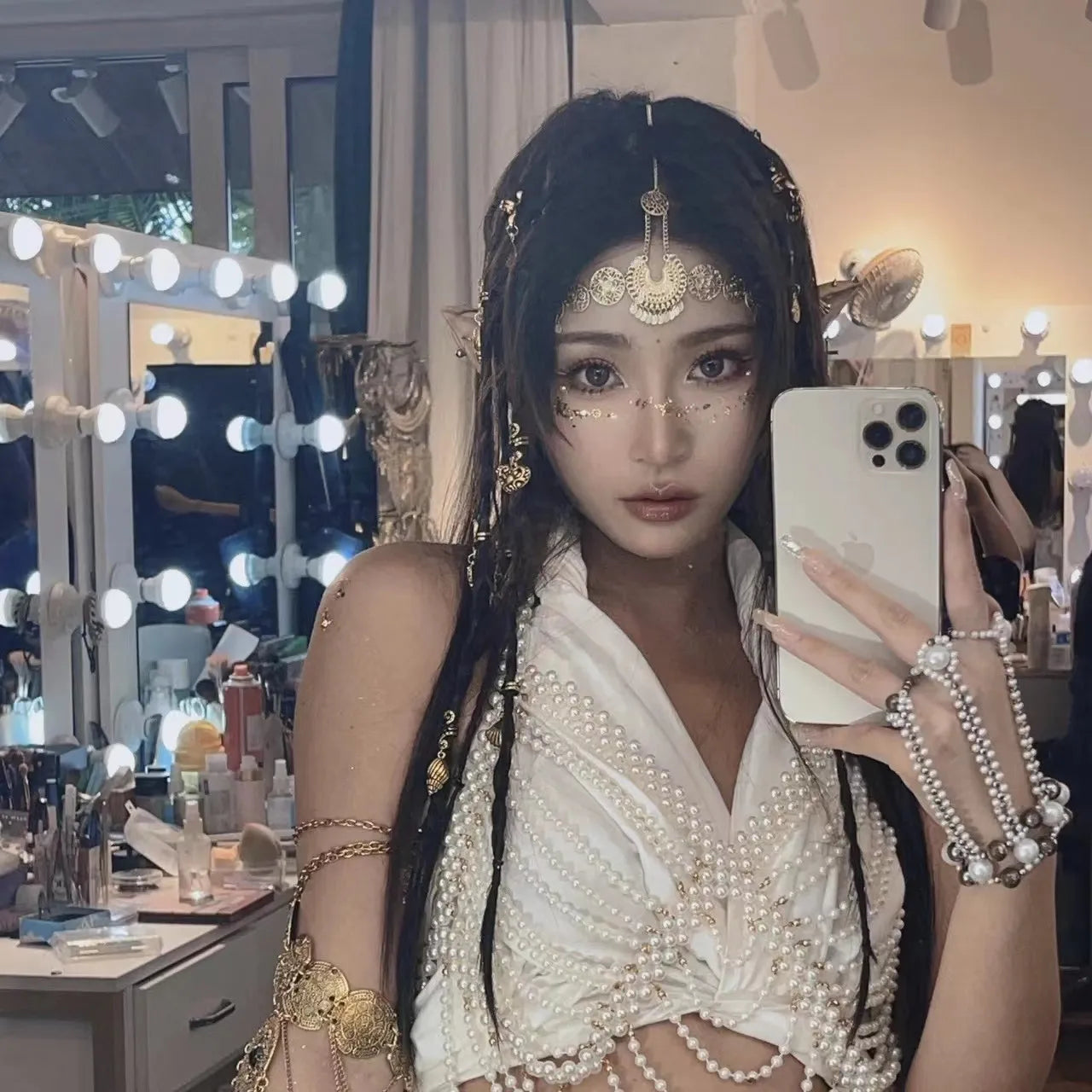 Trâm Cài Tóc Nữ Đá Đỏ Sang Trọng Hoa Rủ Quyến Rũ