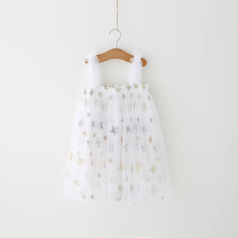 New Cute Floral Mesh Princess Dress for Girls