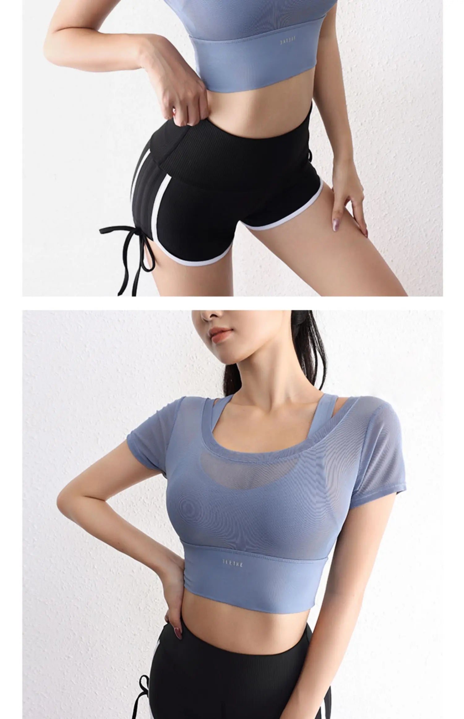 Áo Croptop Lưới Thoáng Tập Gym Nữ Năng Động Hè