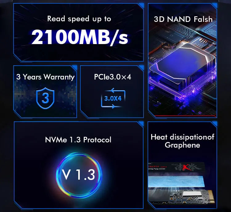 HUADISK High Speed ​​NVMe M.2 SSD Hard Drive for Computer