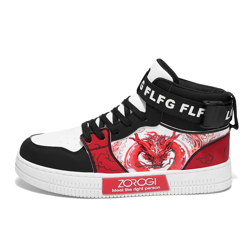 High-end Men's Sneakers with Fashionable Printed Patterns