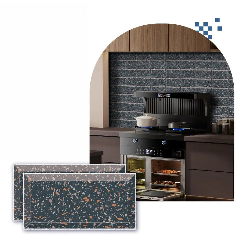 Decal Dán Tường PVC Vân Đá Bóng 10x20cm Chống Nước