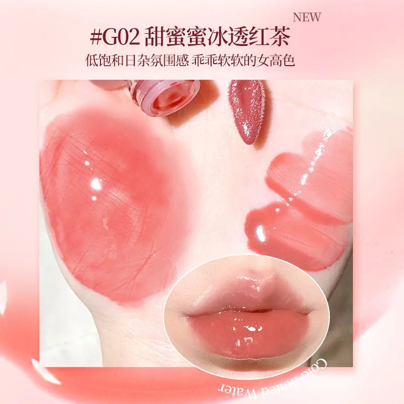 GOGOTALES Big Ice Bucket Lip Serum Lip Gloss Lip Glaze Moisturizing Hydrating Dead Skin Peeling Lip Mirror Lipsticks Cosmetics