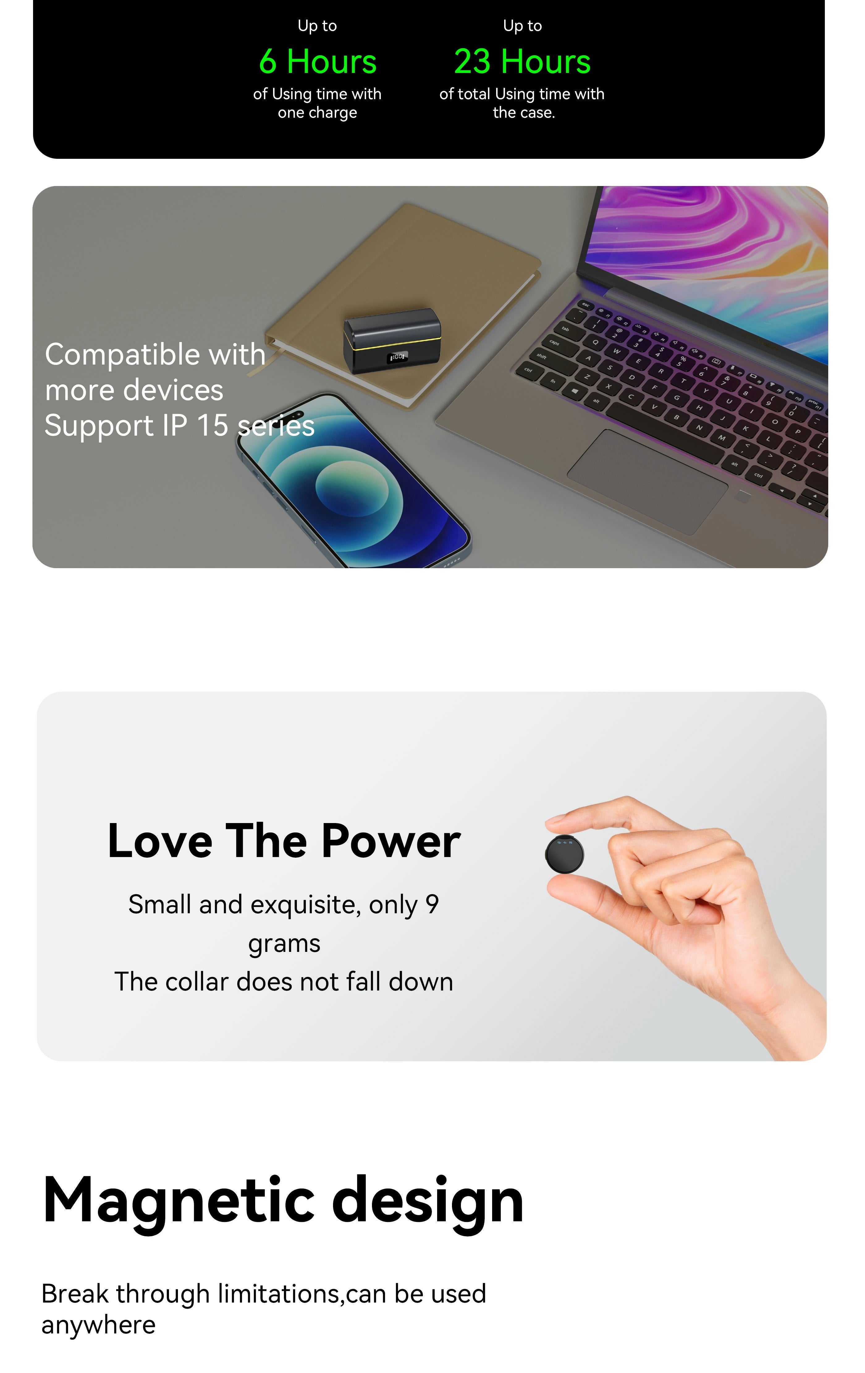 Wireless Lavalier Microphone with Noise Canceling Professional Magnetic Microphone for Studio Recording Interview Live Broadcast