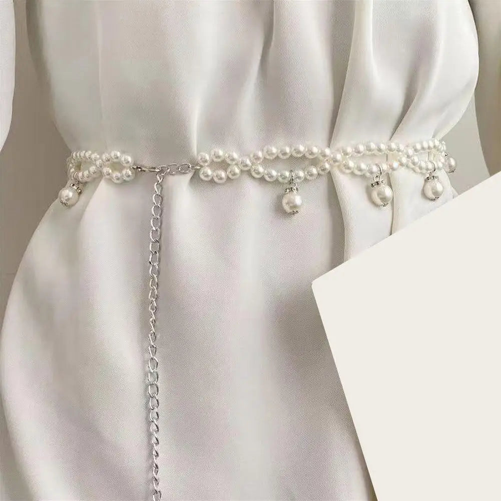 Thắt Lưng Ngọc Trai Nhiều Lớp Phong Cách Hàn Quốc