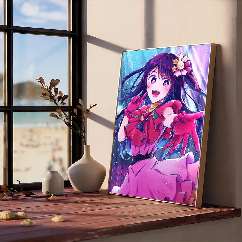 Japan Pop Anime Oshi No Ko DIY Sticky Poster Waterproof Paper Sticker Coffee House Bar Stickers Wall Painting