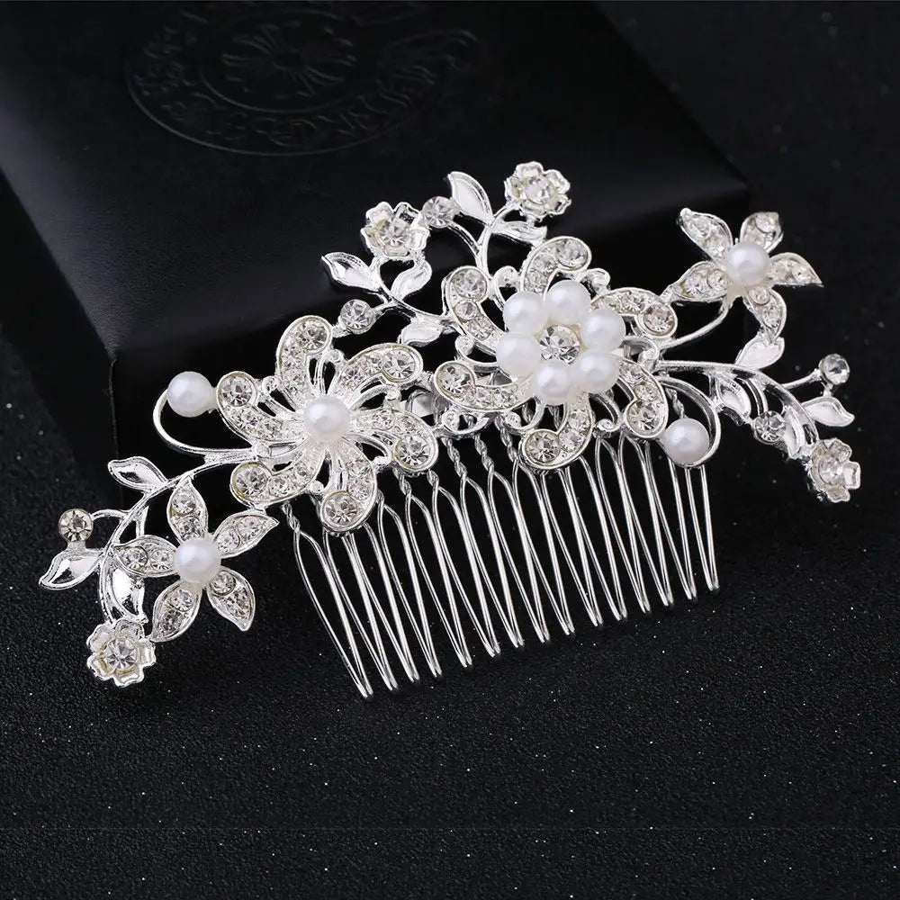 Elegant Pearl Bridal Hair Comb with Hair Clip