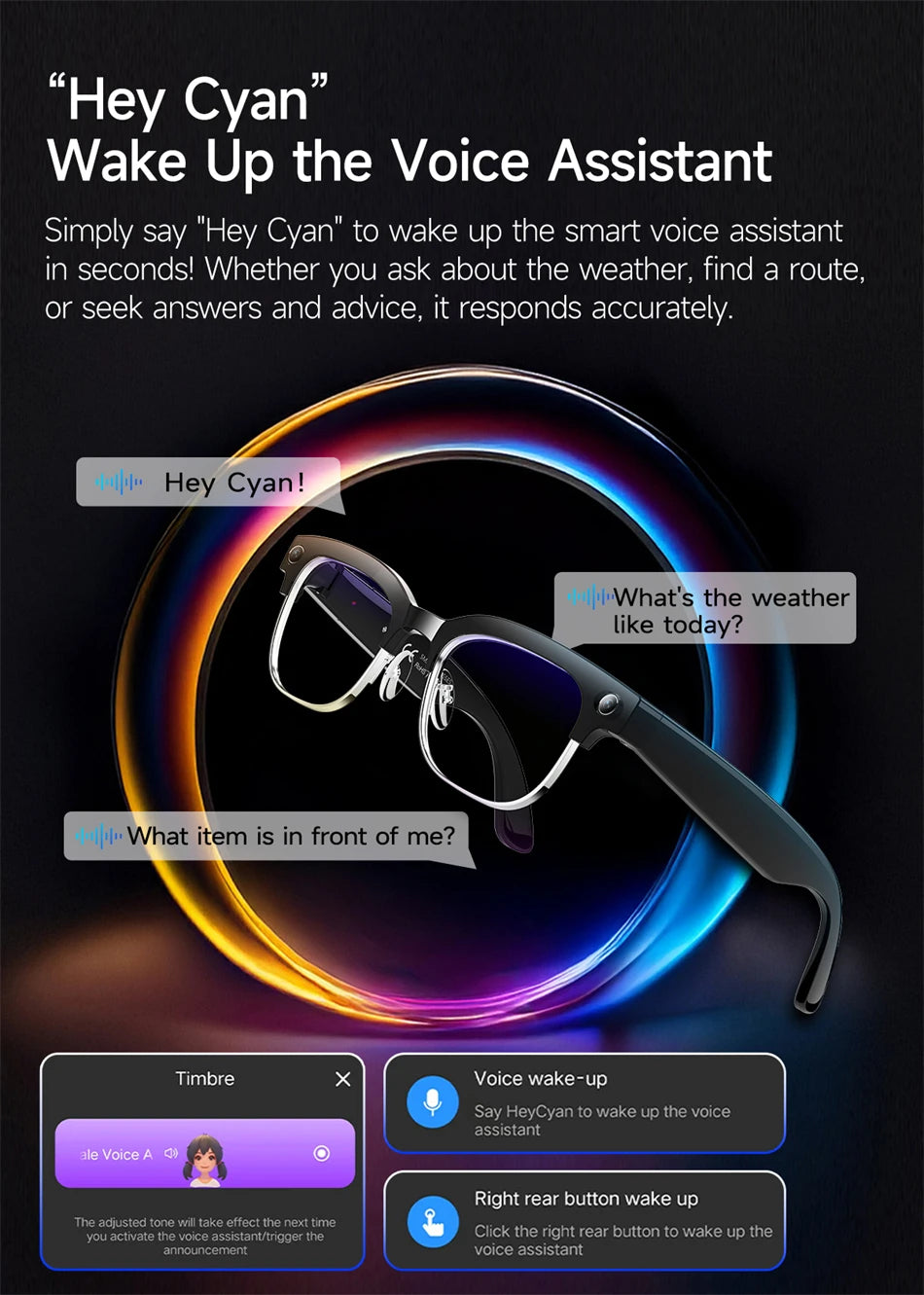 LIGE 4K AI Smart Glasses, 800W Camera, Bluetooth, Touch