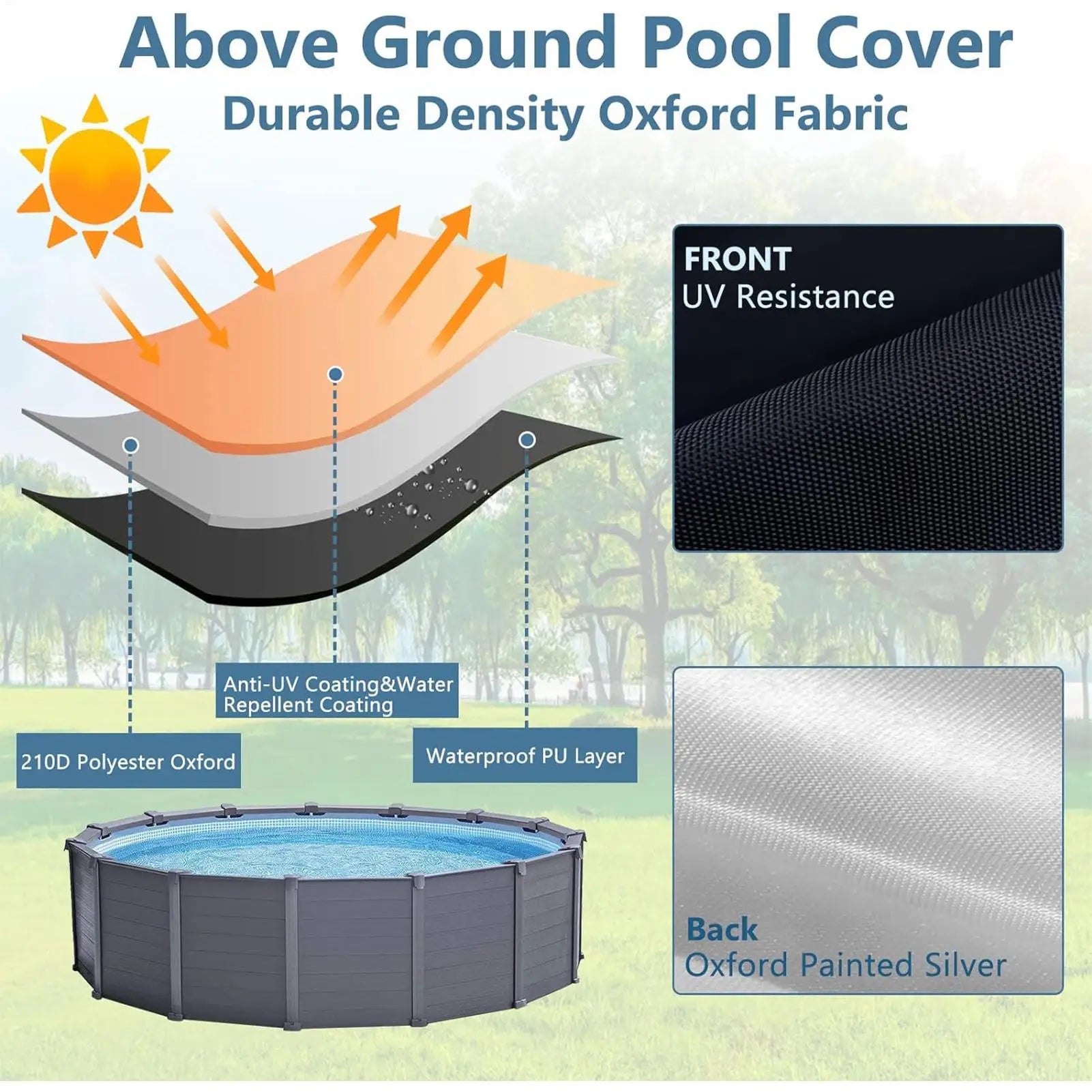 Tấm Bạt Tròn Che Hồ Bơi Gấp Gọn - Bảo Vệ & Chống Bụi