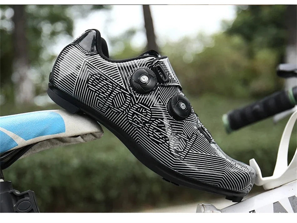 Giày Đạp Xe Nam Siêu Nhẹ Khóa Đôi Phát Sáng MTB