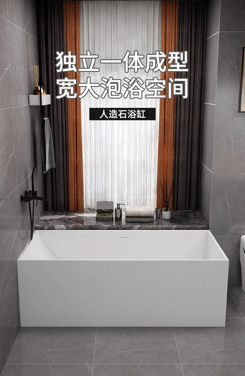 Freestanding Artificial Stone Bathtub For Small Apartments