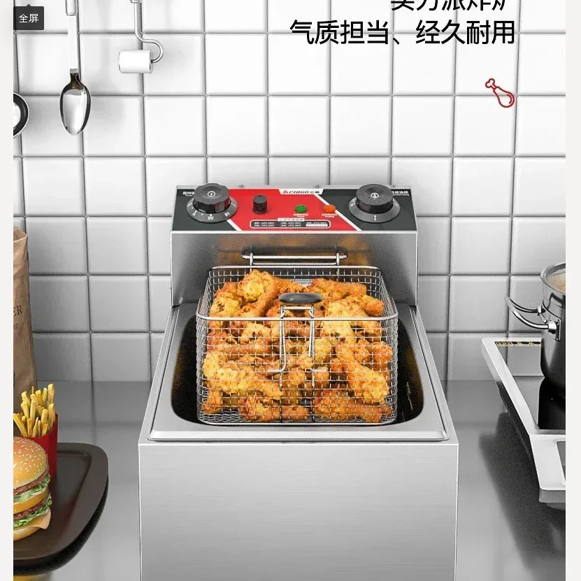 220V Fryer Electric Cookware for Kitchen Deep French Fries Commercial Fryers Frying Oil Cooker Timer Arfrai 10L Ar CW