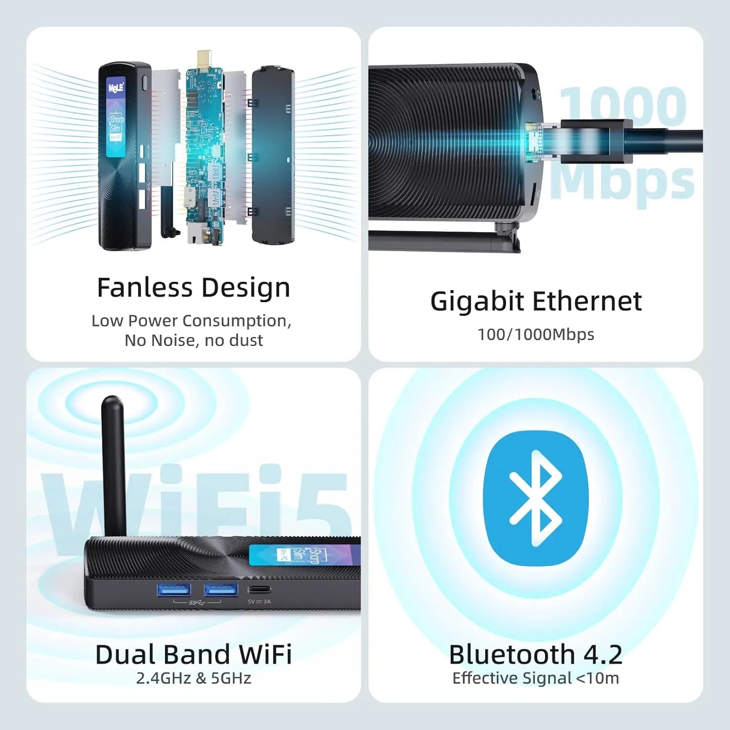 MeLE PCG02 - Fanless Mini Stick Computer Windows 11