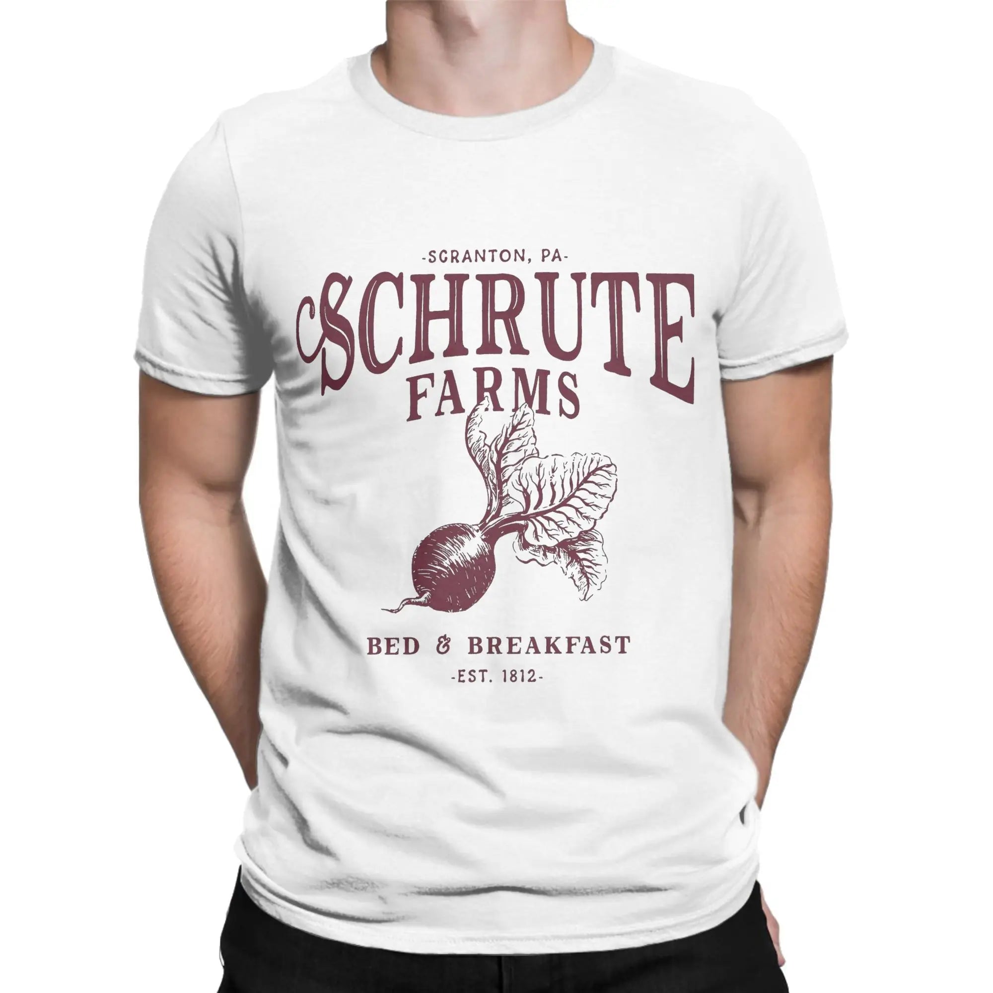 Schrute Farms Men's Cotton Short Sleeve Office T-Shirt