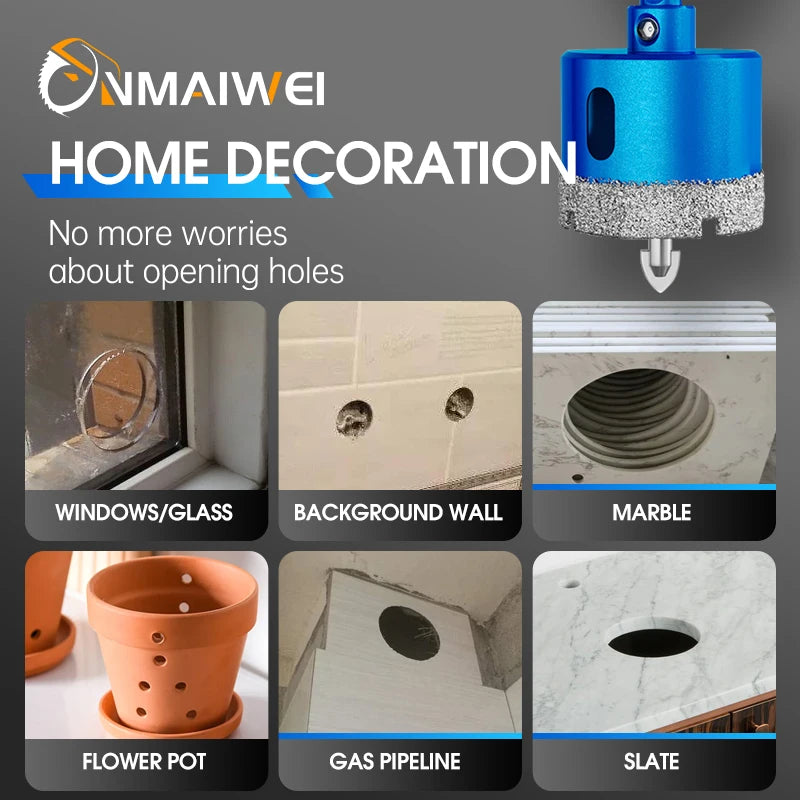 1pcs 18-110MM Diamond Coated Drill Bits Set Ceramic Glass Hole Saw with position drill for Glass Marble Granite Stone Porcelain