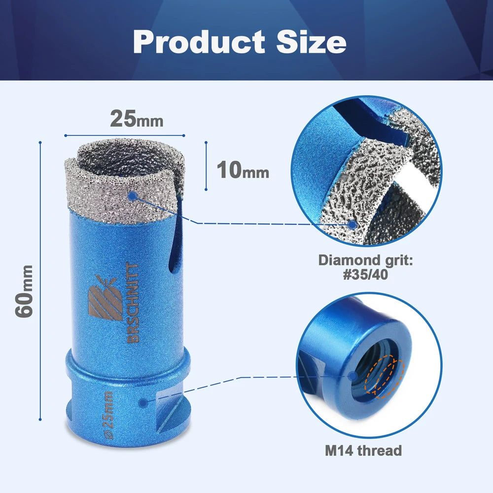 Mũi Khoan Kim Cương Đa Năng Cắt Gạch Đá M14 20-125mm - Daisan Mart