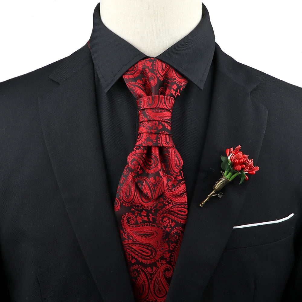 Premium luxury Paisley men's tie &amp; brooch