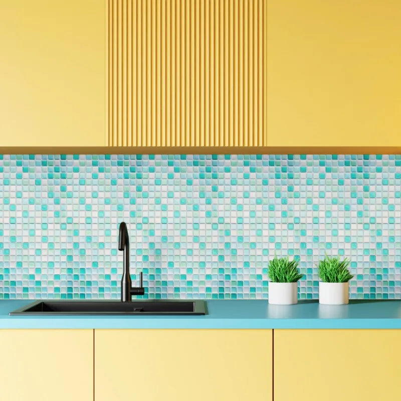 Crystal Mosaic Tile Wall Sticker 5/10PCS 3D Self Adhesive Waterproof DIY Backsplash Wallpaper Bathroom Kitchen Home Decoration