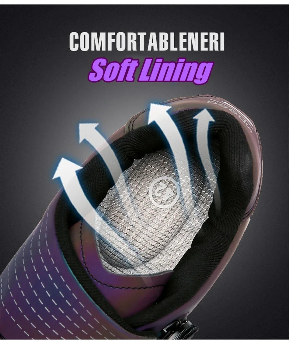 Giày Đạp Xe Nam Siêu Nhẹ Khóa Đôi Phát Sáng MTB