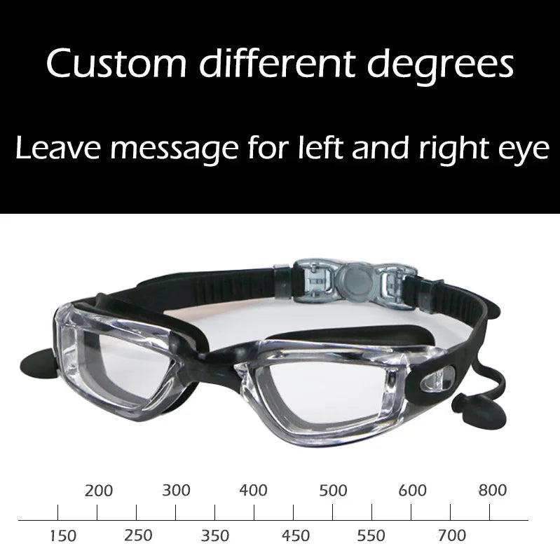 Kính Bơi Cận Thị HD Chống Mờ -8.0 Độ, Đa Dạng Tuỳ Chọn