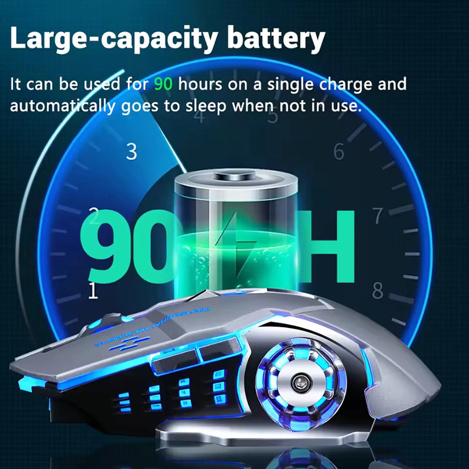 Chuột Gaming Không Dây RGB Bluetooth Sạc Lại Yên Tĩnh