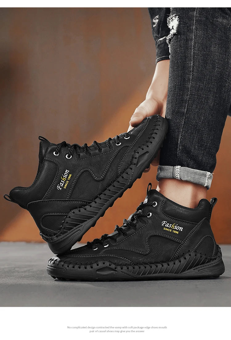 High Quality Men's Handmade Leather Shoes - Size 38-48, Anti-Slip