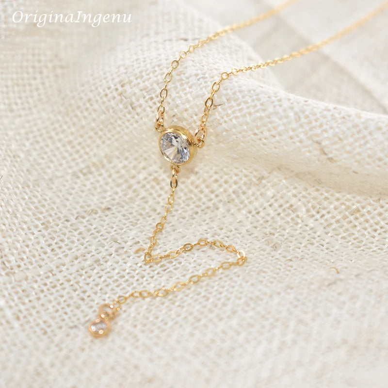 Handmade Women's Boho Zircon Gold Plated Choker Necklace