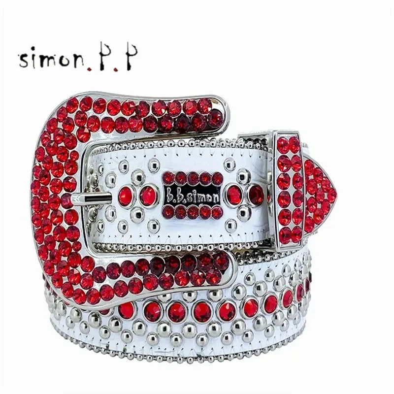 BB Simon belt with luxurious rhinestones for men and women
