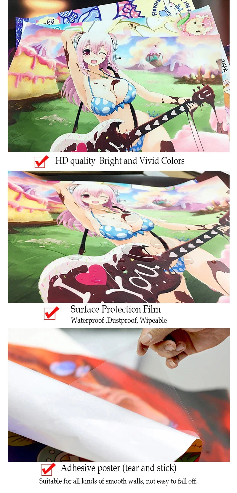 Japan Pop Anime Oshi No Ko DIY Sticky Poster Waterproof Paper Sticker Coffee House Bar Stickers Wall Painting