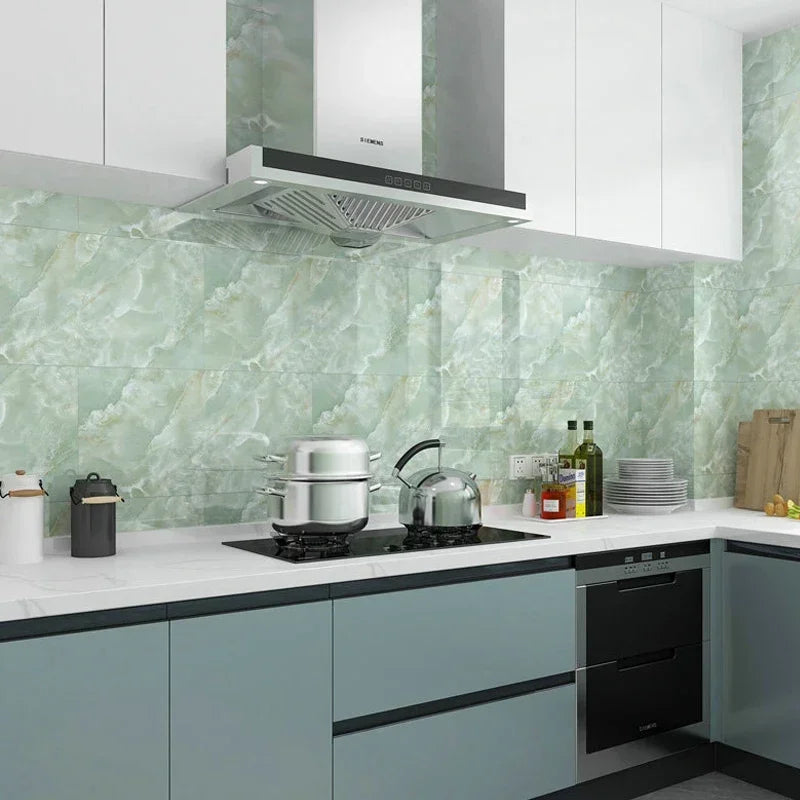 Imitation Ceramic Tile Wall Sticker Wallpaper Self-adhesive 3D Wall Decoration Bathroom Waterproof Marble Kitchen Wall Stickers