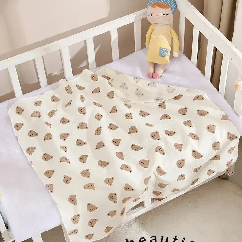 Multi-Purpose Cotton Muslin Newborn Baby Swaddle Blanket For Mother And Baby