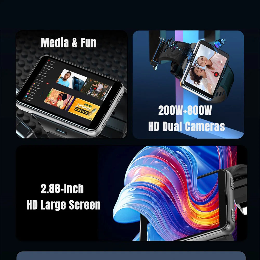 Đồng Hồ Thông Minh 4G Android 11, Camera Kép, GPS