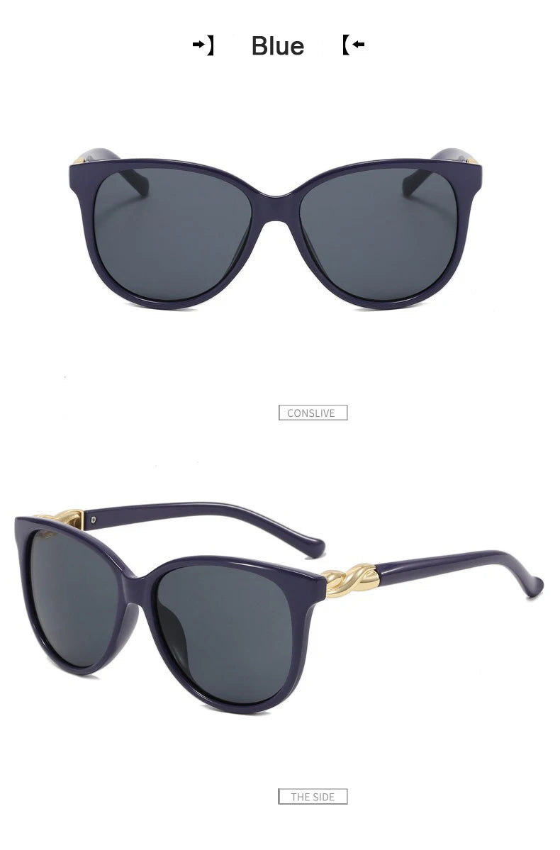 Cycling New Round Alloy Women Sunglasses Gradient Frame Anti-UV Sun Glasses Brand Designer Simple Style Shades Eyeglasses UV400